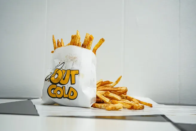 Golden crispy fries made fresh at Out Cold